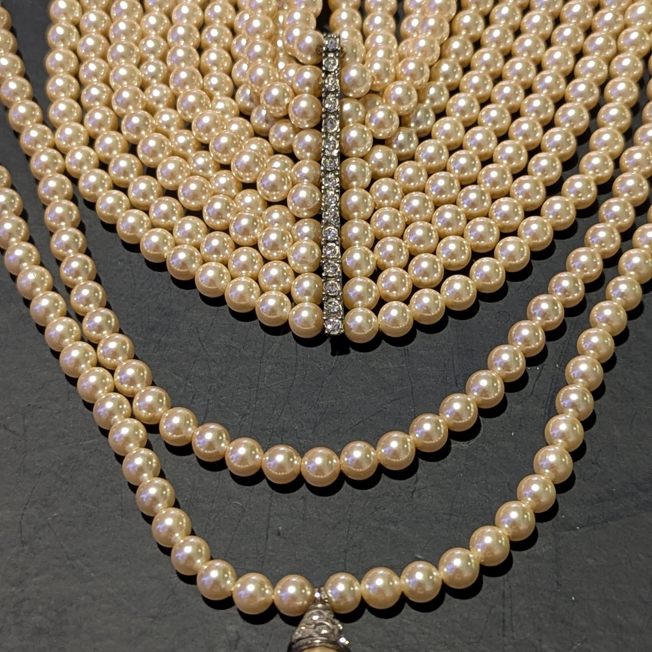 Rj Graziano Lustrous Multi Strand Necklace With Rhinestone Details 350$